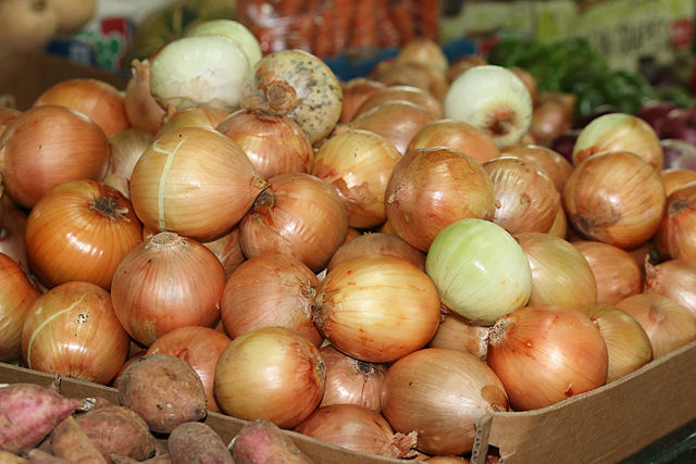 Onions in a box